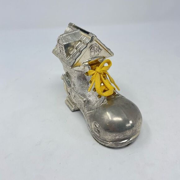 Little Old Lady Who Lived In A Shoe Silver Plated Coin Piggy Bank HG2 - Picture 3 of 10